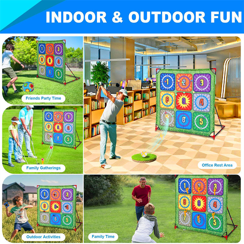 4-in-1 Golf Game Set with Stand Chipping Practice Target Battle-43B