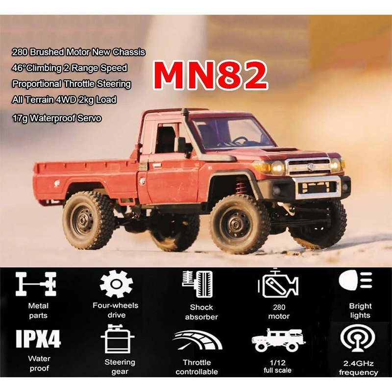 HOLALA 1/12 RC Rock Crawler 2.4GHz All-Terrain Pickup for Adults-Red