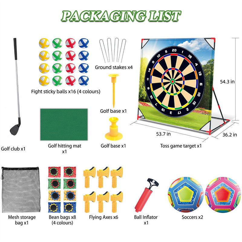 4-in-1 Golf Game Set with Stand Chipping Practice Target Battle-42B