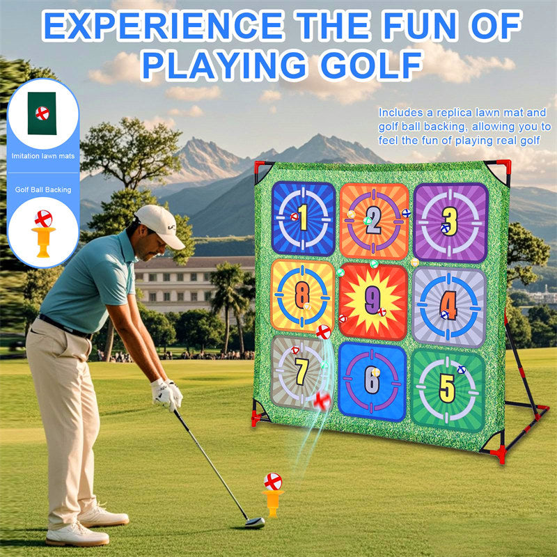 4-in-1 Golf Game Set with Stand Chipping Practice Target Battle-43B