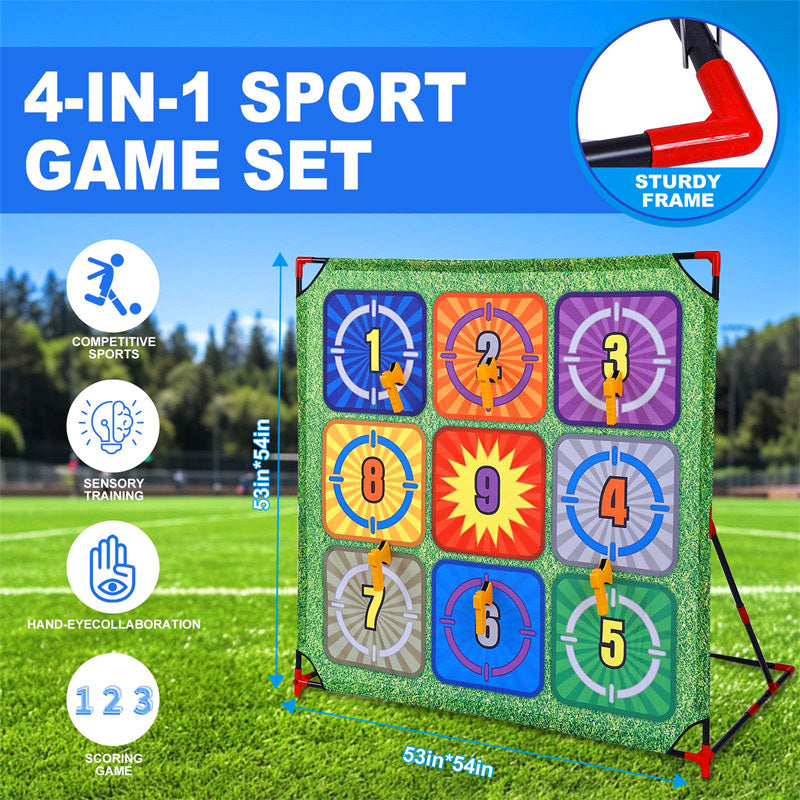 4-in-1 Golf Game Set with Stand Chipping Practice Target Battle-43B