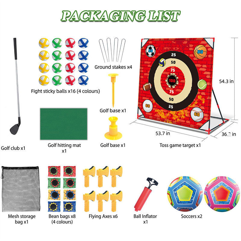 4-in-1 Golf Game Set with Stand Chipping Practice Target Battle-44B